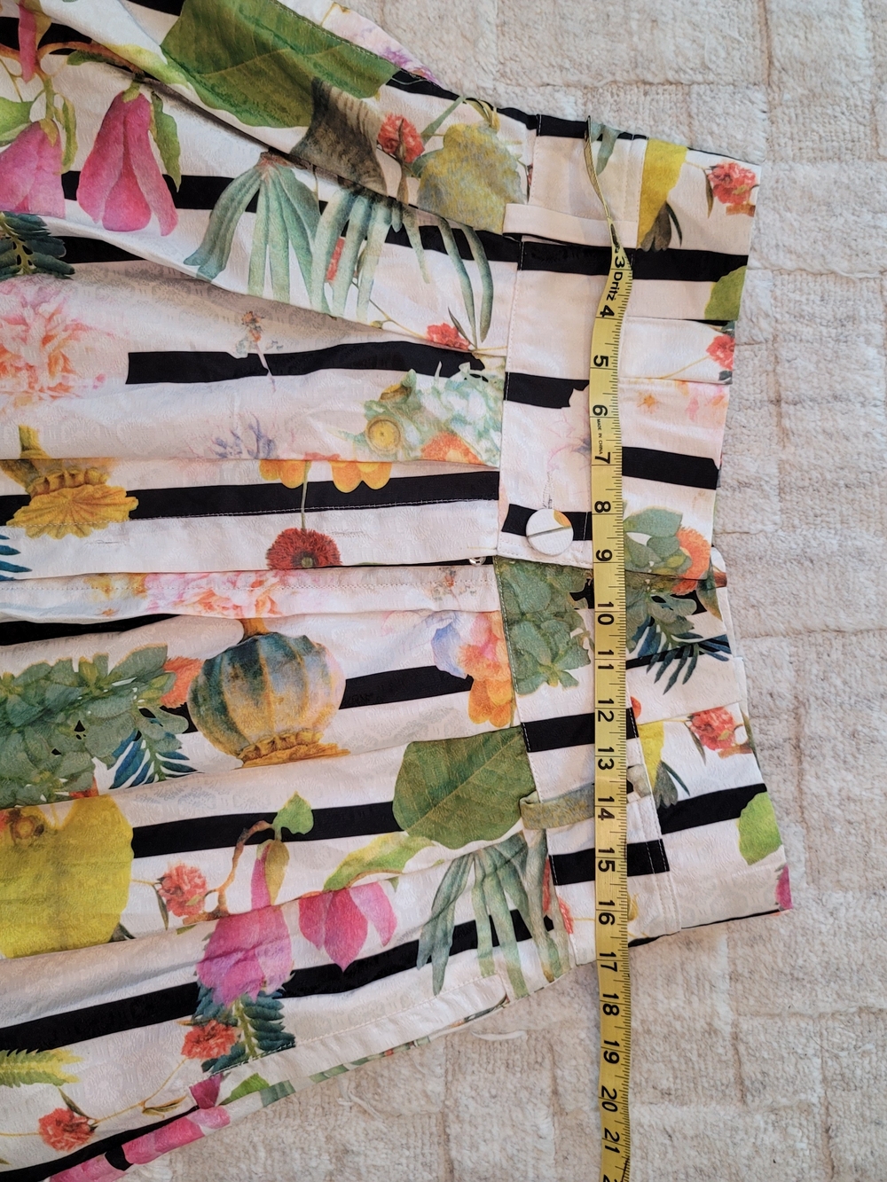 NWT Striped Floral Print Maxi Skirt GRACIA Boho Pockets Women's Size XL - Picture 4 of 7